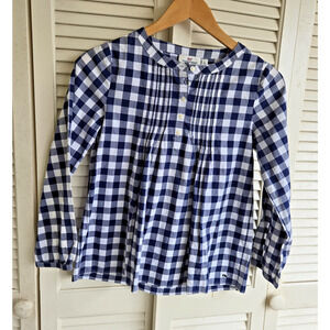 Vineyard Vines Girls Long Sleeve Top Tunic Blue and White Gingham Check Large 14